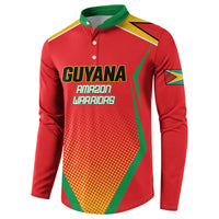 Custom Guyana 2026 Amazon Warriors Cricket Button Sweatshirt Go Champions