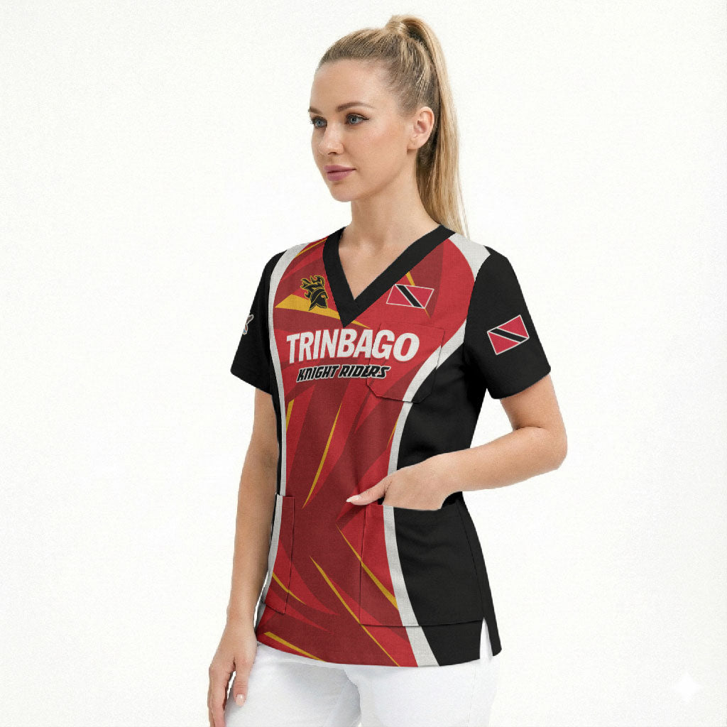 Custom Trinbago 2026 Knight Riders Cricket Scrub Top TKR Back to Back Champions