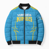 Custom Saint Lucia 2026 Cricket Kings Bomber Puffer Jacket Go Champions