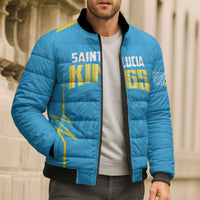 Custom Saint Lucia 2026 Cricket Kings Bomber Puffer Jacket Go Champions