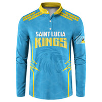Custom Saint Lucia 2026 Cricket Kings Button Sweatshirt Go Champions