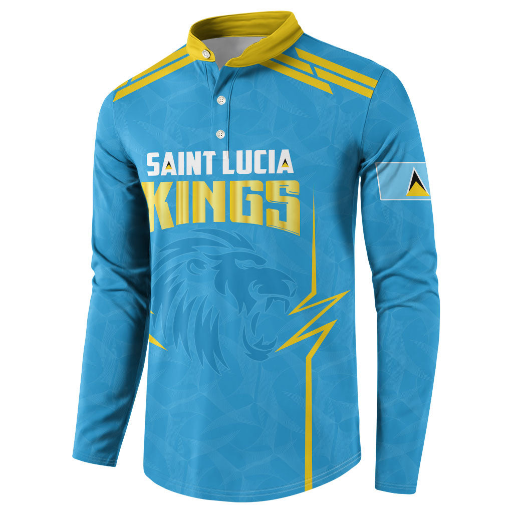 Custom Saint Lucia 2026 Cricket Kings Button Sweatshirt Go Champions