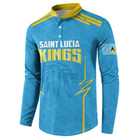 Custom Saint Lucia 2026 Cricket Kings Button Sweatshirt Go Champions