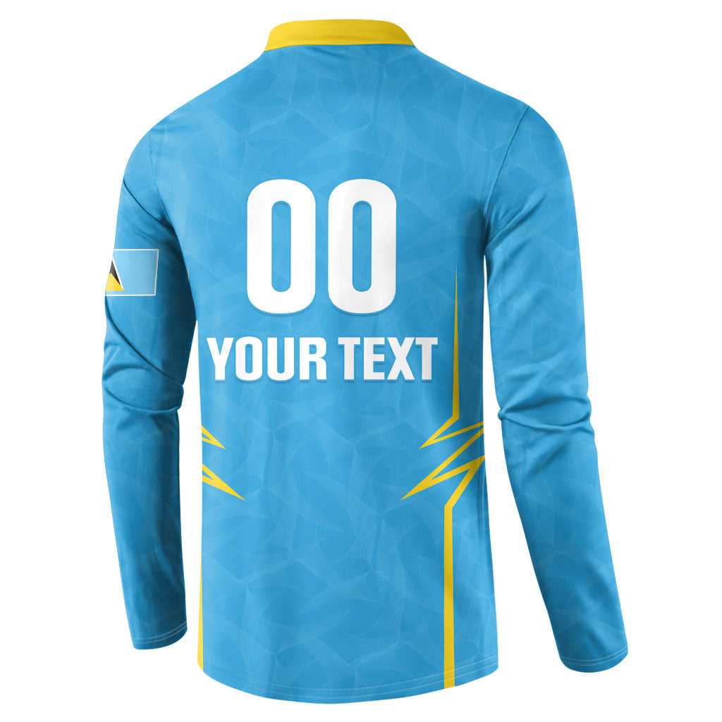 Custom Saint Lucia 2026 Cricket Kings Button Sweatshirt Go Champions