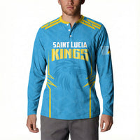 Custom Saint Lucia 2026 Cricket Kings Button Sweatshirt Go Champions