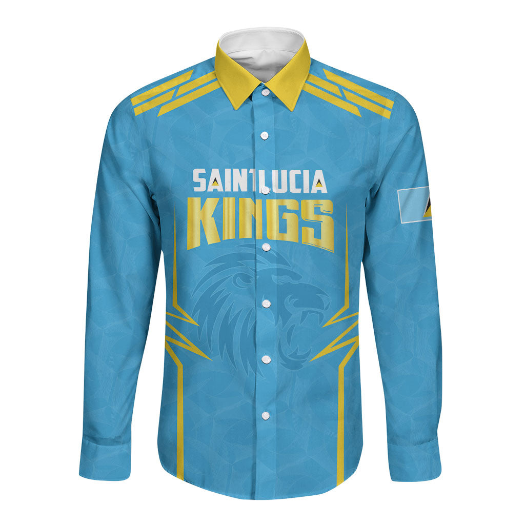 Custom Saint Lucia 2026 Cricket Kings Long Sleeve Button Shirt Go Champions