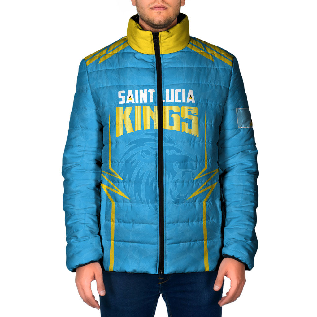 Custom Saint Lucia 2026 Cricket Kings Padded Jacket Go Champions
