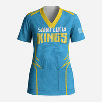 Custom Saint Lucia 2026 Cricket Kings Scrub Top Go Champions