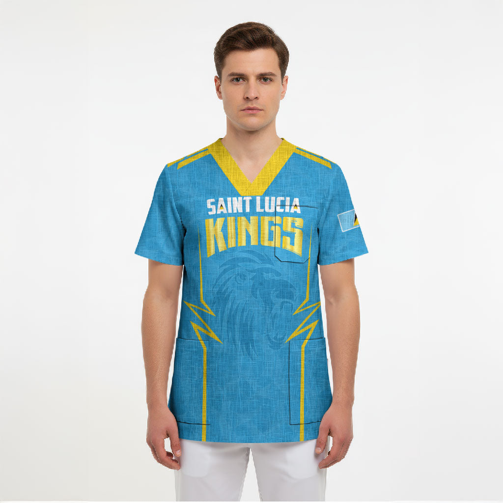 Custom Saint Lucia 2026 Cricket Kings Scrub Top Go Champions