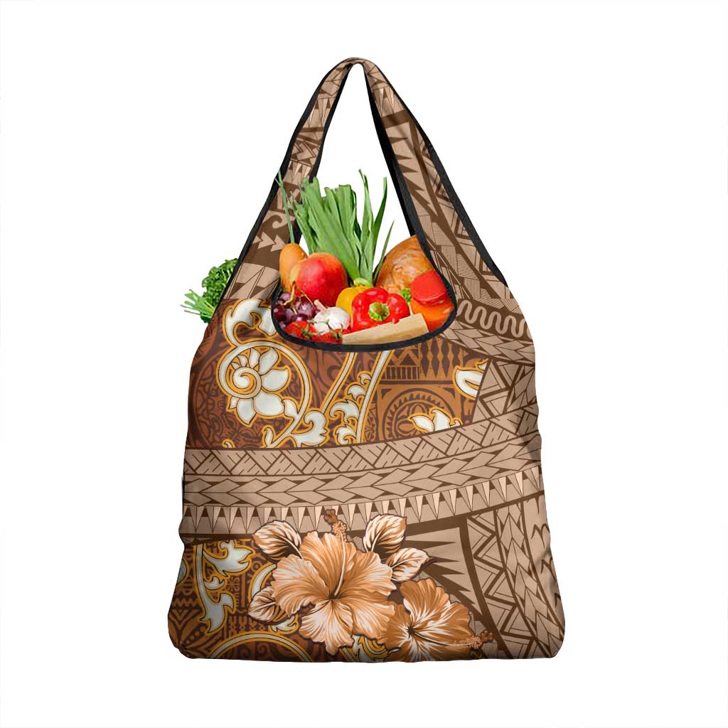 Personalised Fiji Masi Grocery Bag Bula Fijian Masi Tapa Vintage Style