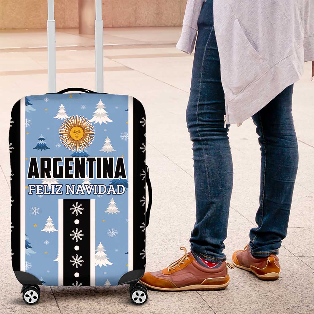 Argentina Christmas Luggage Cover Feliz Navidad Sol de Mayo