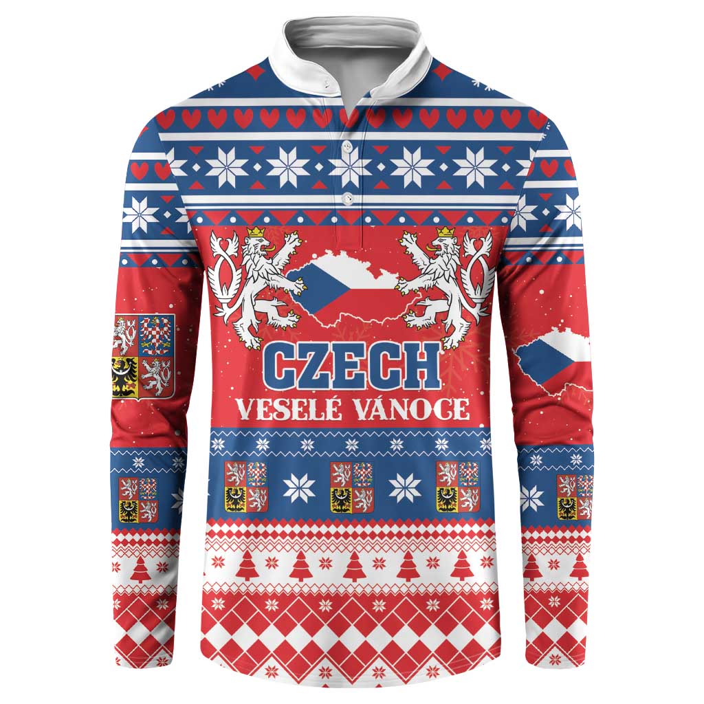 Personalized Czech Republic Christmas Button Sweatshirt Czechia Vesele Vanoce - Wonder Print Shop