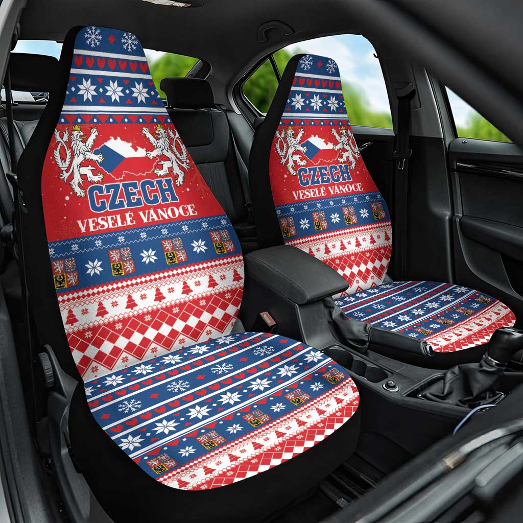 Czech Republic Christmas Car Seat Cover Czechia Vesele Vanoce - Wonder Print Shop