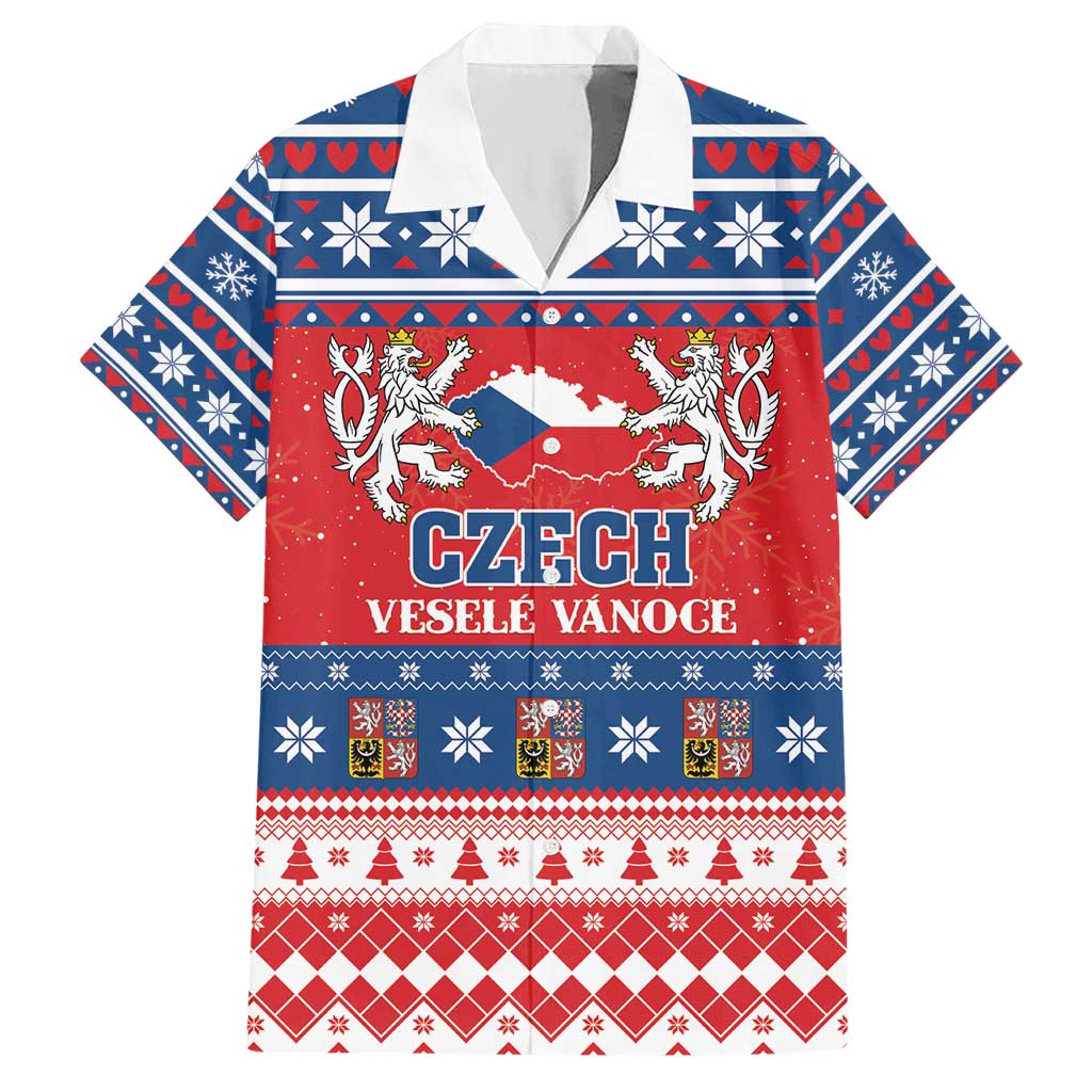 Personalized Czech Republic Christmas Hawaiian Shirt Czechia Vesele Vanoce - Wonder Print Shop