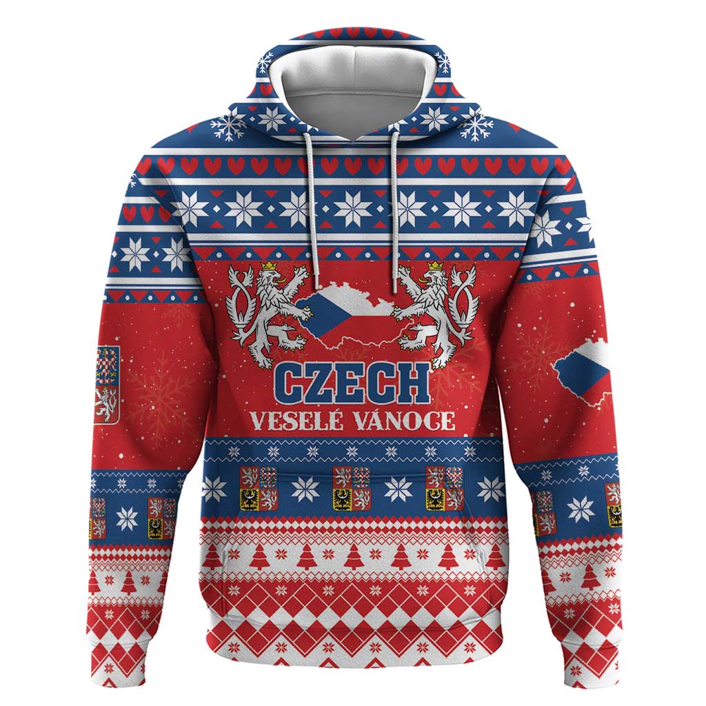 Personalized Czech Republic Christmas Hoodie Czechia Vesele Vanoce - Wonder Print Shop