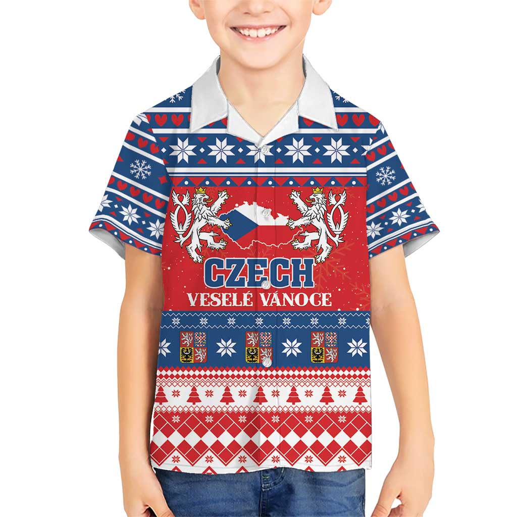 Personalized Czech Republic Christmas Kid Hawaiian Shirt Czechia Vesele Vanoce - Wonder Print Shop