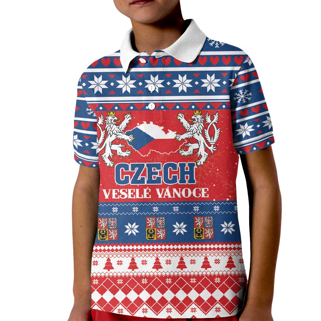 Personalized Czech Republic Christmas Kid Polo Shirt Czechia Vesele Vanoce - Wonder Print Shop