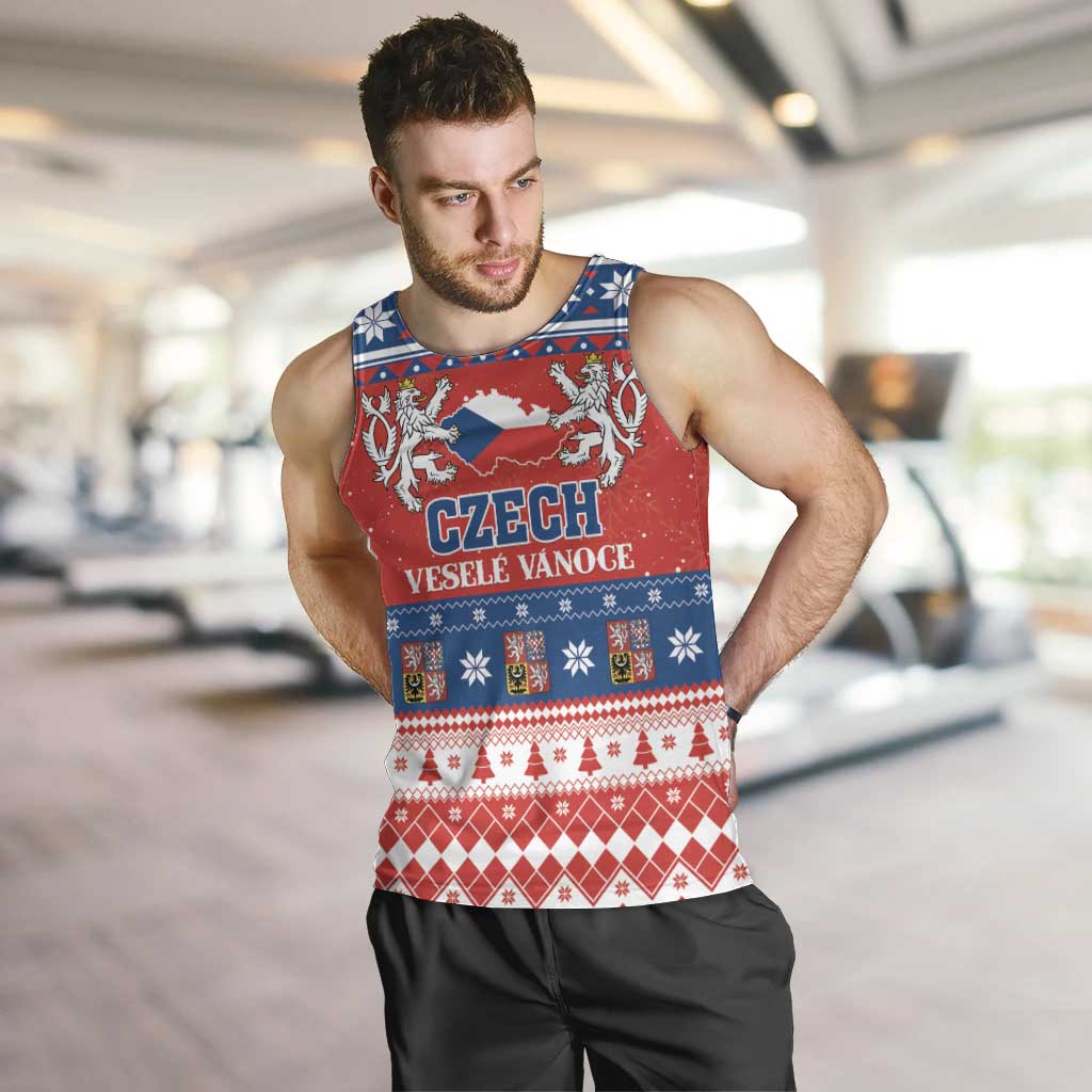 Personalized Czech Republic Christmas Men Tank Top Czechia Vesele Vanoce - Wonder Print Shop