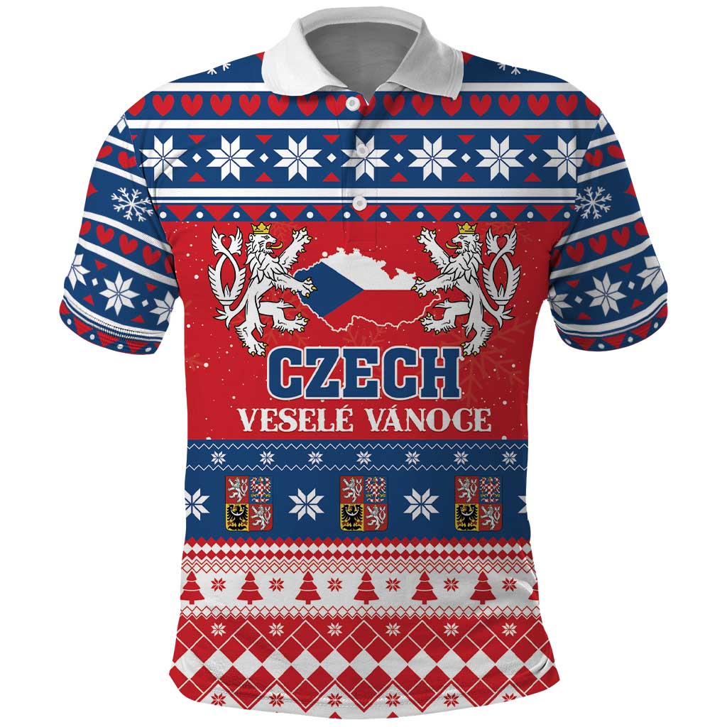 Personalized Czech Republic Christmas Polo Shirt Czechia Vesele Vanoce