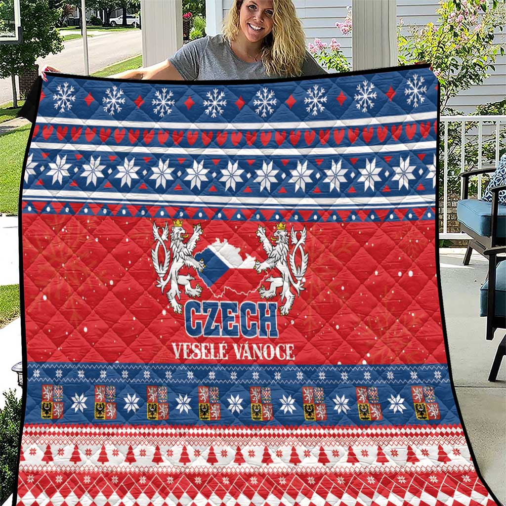 Czech Republic Christmas Quilt Czechia Vesele Vanoce - Wonder Print Shop