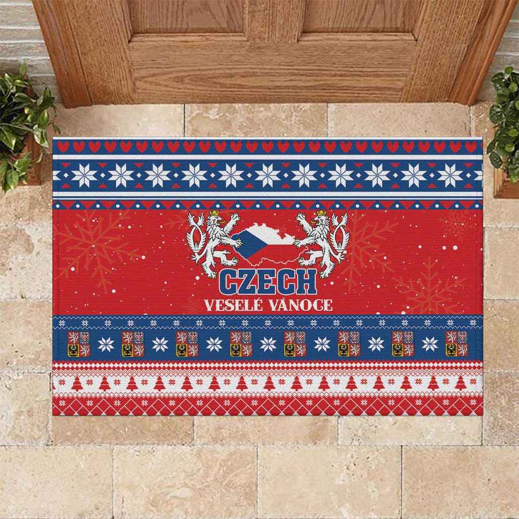 Czech Republic Christmas Rubber Doormat Czechia Vesele Vanoce - Wonder Print Shop