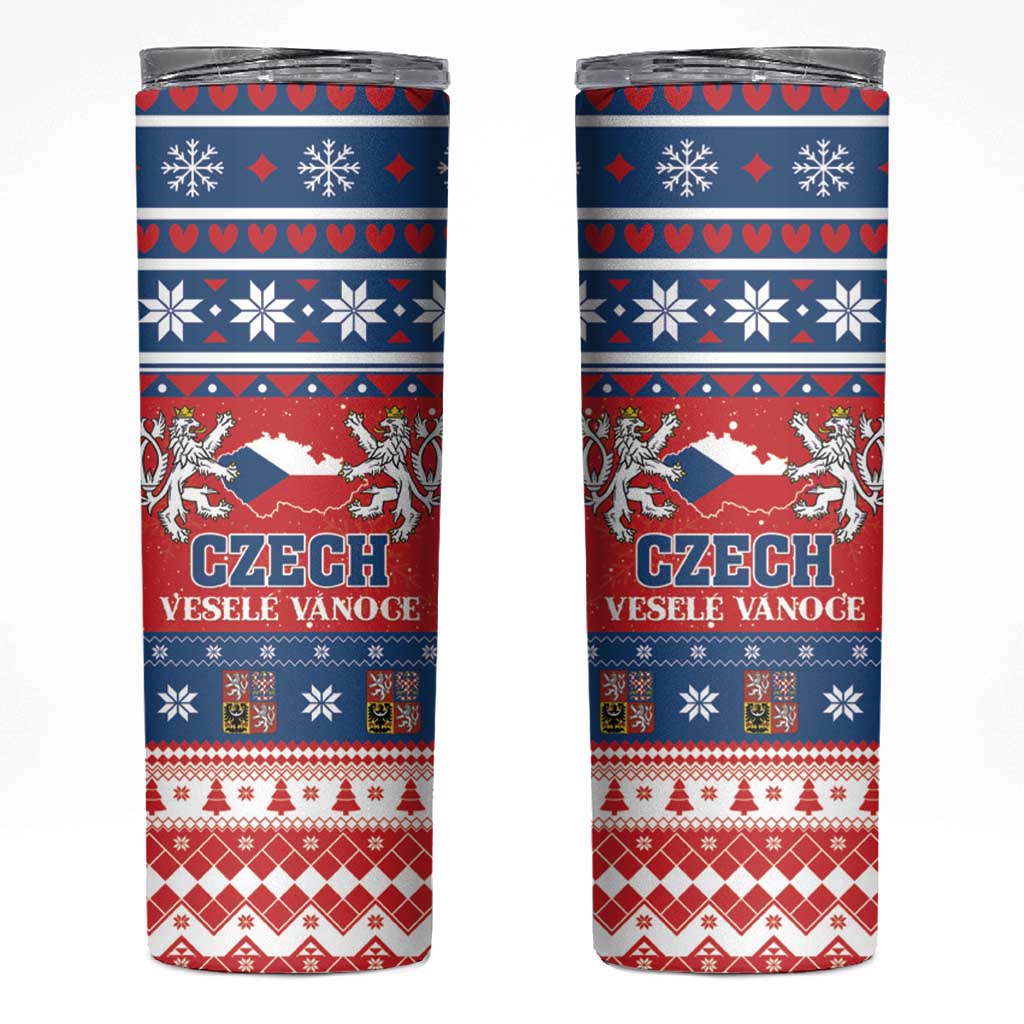 Czech Republic Christmas Skinny Tumbler Czechia Vesele Vanoce - Wonder Print Shop