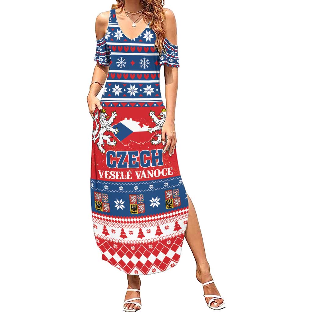 Personalized Czech Republic Christmas Summer Maxi Dress Czechia Vesele Vanoce - Wonder Print Shop