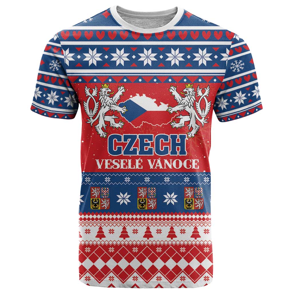 Personalized Czech Republic Christmas T Shirt Czechia Vesele Vanoce - Wonder Print Shop