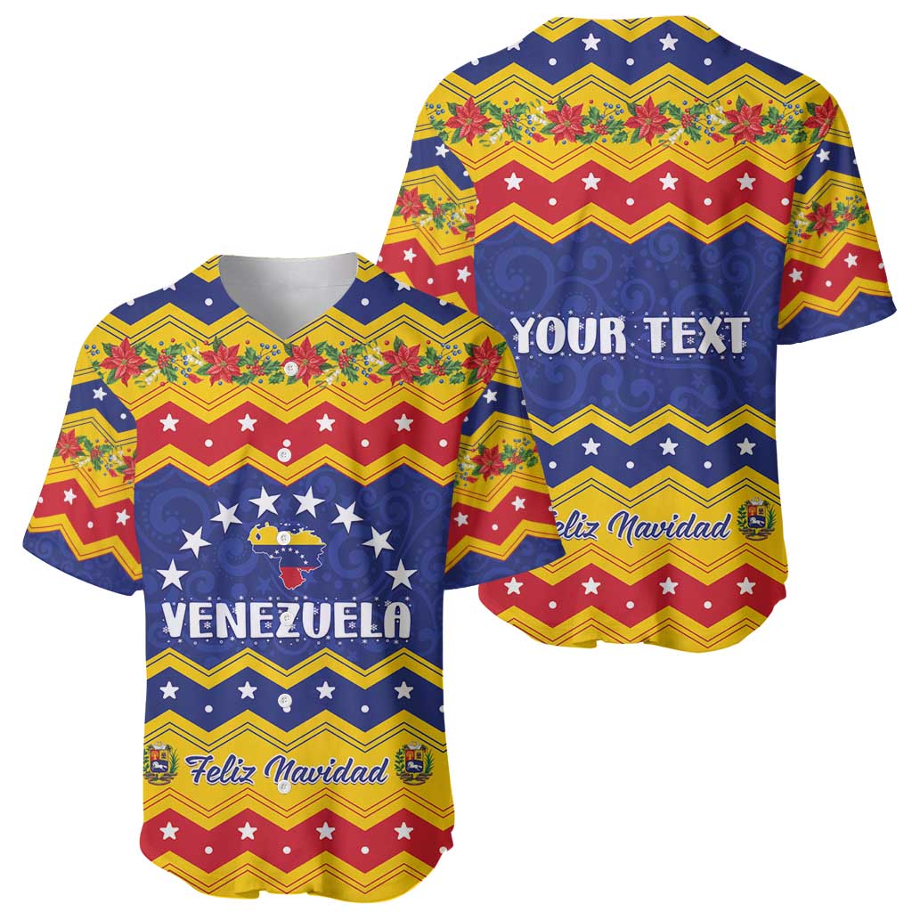 Personalized baseball jersey pair: VENEZUELA and 'YOUR TEXT' Feliz Navidad prints
