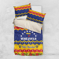 Venezuela Christmas bedding set with duvet and matching pillowcases; zigzag flags and star graphics