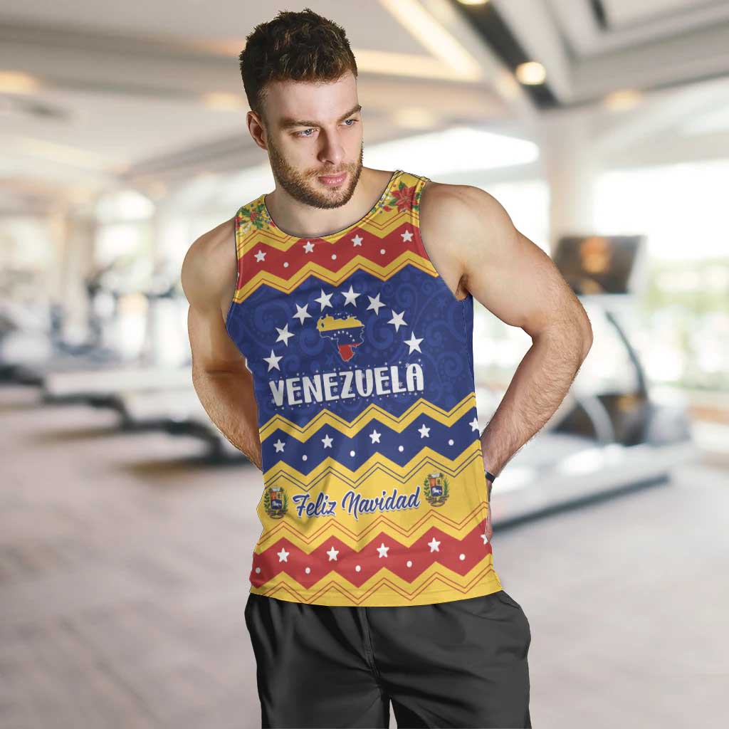 Personalized Venezuela Christmas Men Tank Top Feliz Navidad - Wonder Print Shop