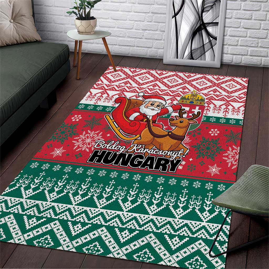 Hungary Christmas Area Rug Magyarorszag Boldog Karacsonyt