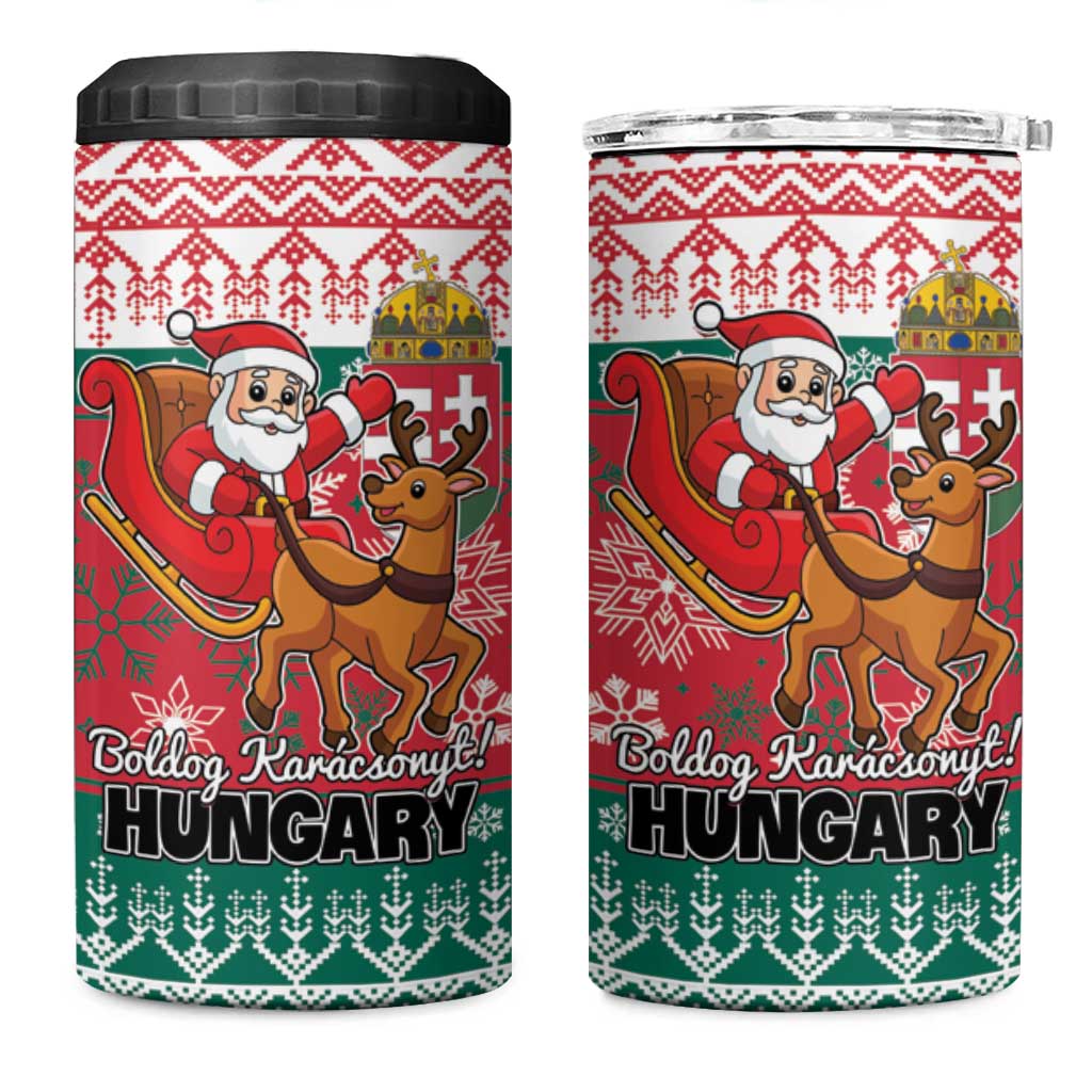 Hungary Christmas 4 in 1 Can Cooler Tumbler Magyarorszag Boldog Karacsonyt - Wonder Print Shop