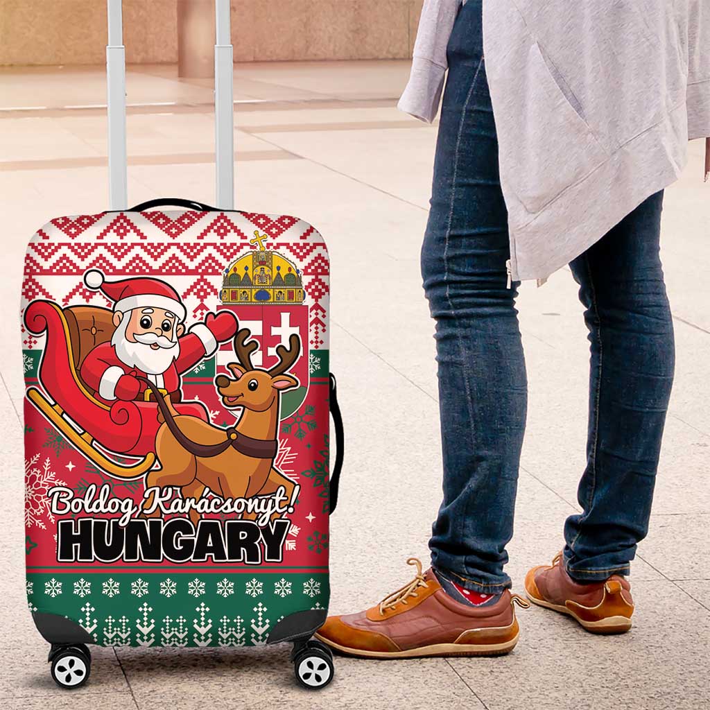 Hungary Christmas Luggage Cover Magyarorszag Boldog Karacsonyt