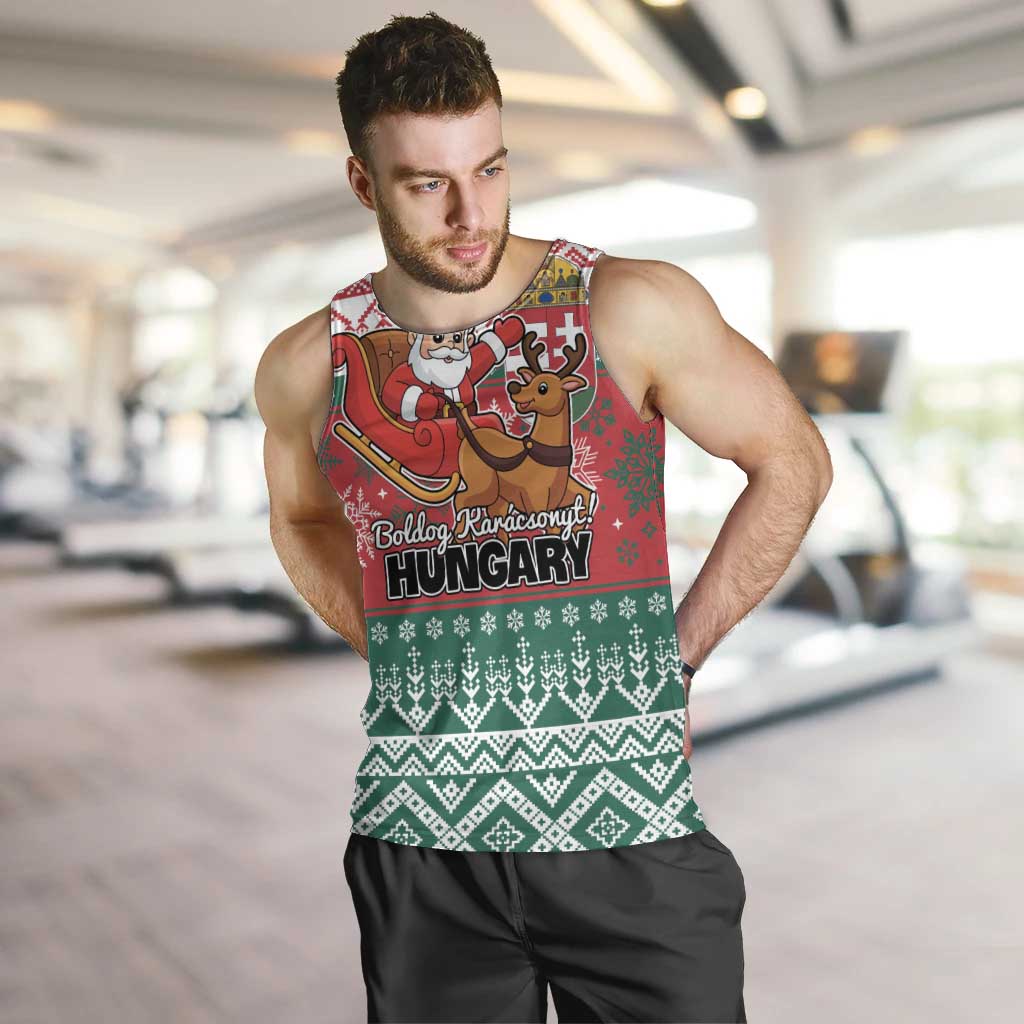 Personalized Hungary Christmas Men Tank Top Magyarorszag Boldog Karacsonyt - Wonder Print Shop