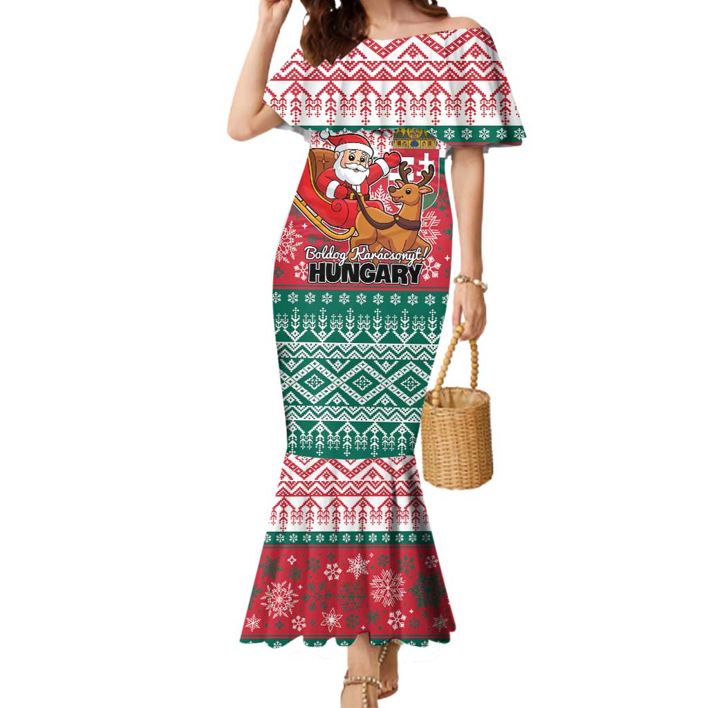 Personalized Hungary Christmas Mermaid Dress Magyarorszag Boldog Karacsonyt - Wonder Print Shop