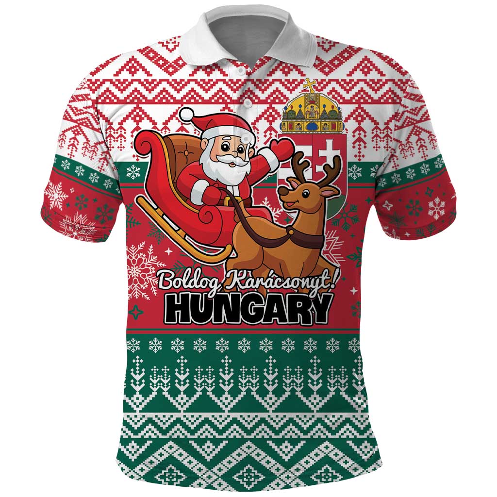 Personalized Hungary Christmas Polo Shirt Magyarorszag Boldog Karacsonyt