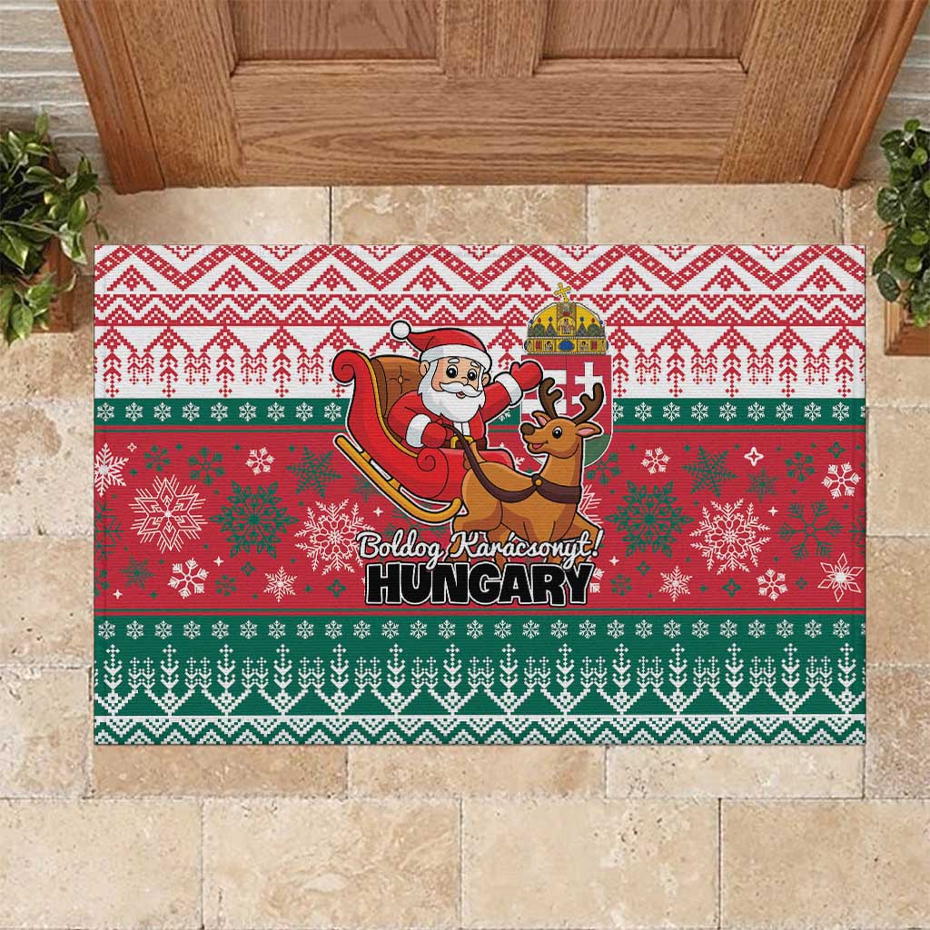 Hungary Christmas Rubber Doormat Magyarorszag Boldog Karacsonyt - Wonder Print Shop