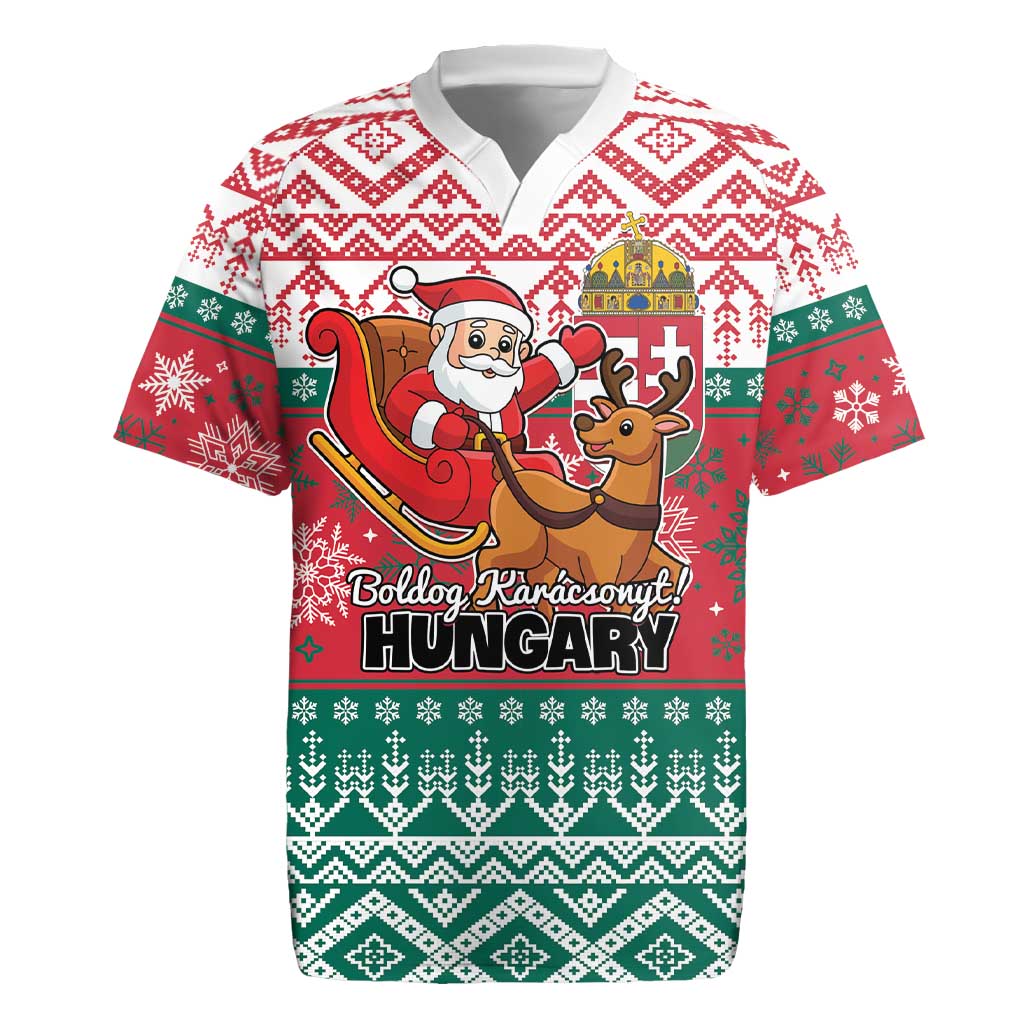 Personalized Hungary Christmas Rugby Jersey Magyarorszag Boldog Karacsonyt - Wonder Print Shop