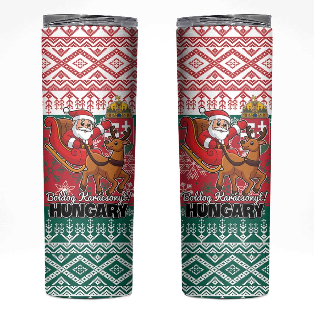 Hungary Christmas Skinny Tumbler Magyarorszag Boldog Karacsonyt - Wonder Print Shop