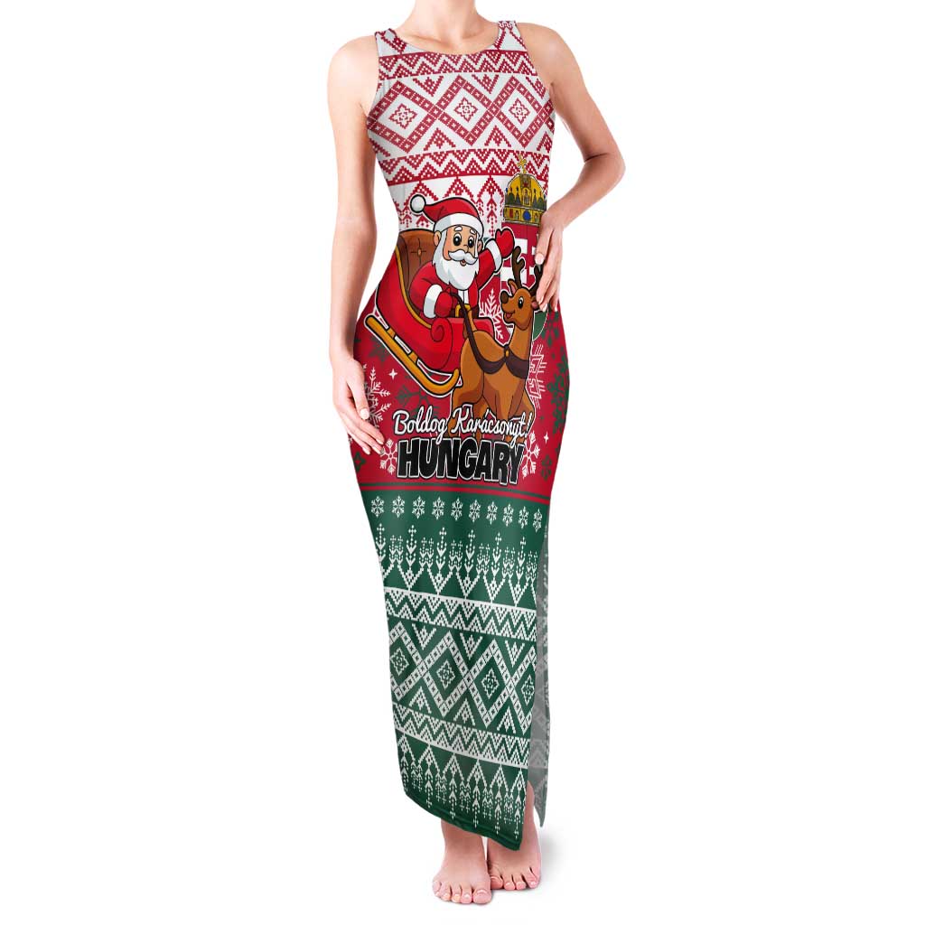 Personalized Hungary Christmas Tank Maxi Dress Magyarorszag Boldog Karacsonyt - Wonder Print Shop