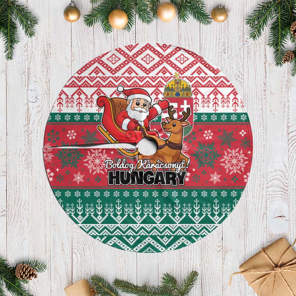 Hungary Christmas Tree Skirt Magyarorszag Boldog Karacsonyt - Wonder Print Shop