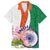 India Republic Day Family Matching Puletasi and Hawaiian Shirt Lotus Floral Paisley Pattern - Wonder Print Shop