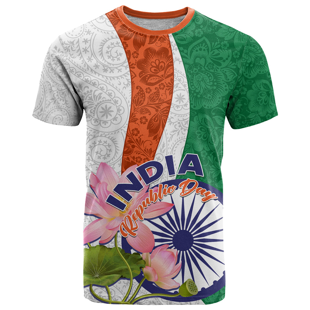 india-republic-day-t-shirt-lotus-floral-paisley-pattern