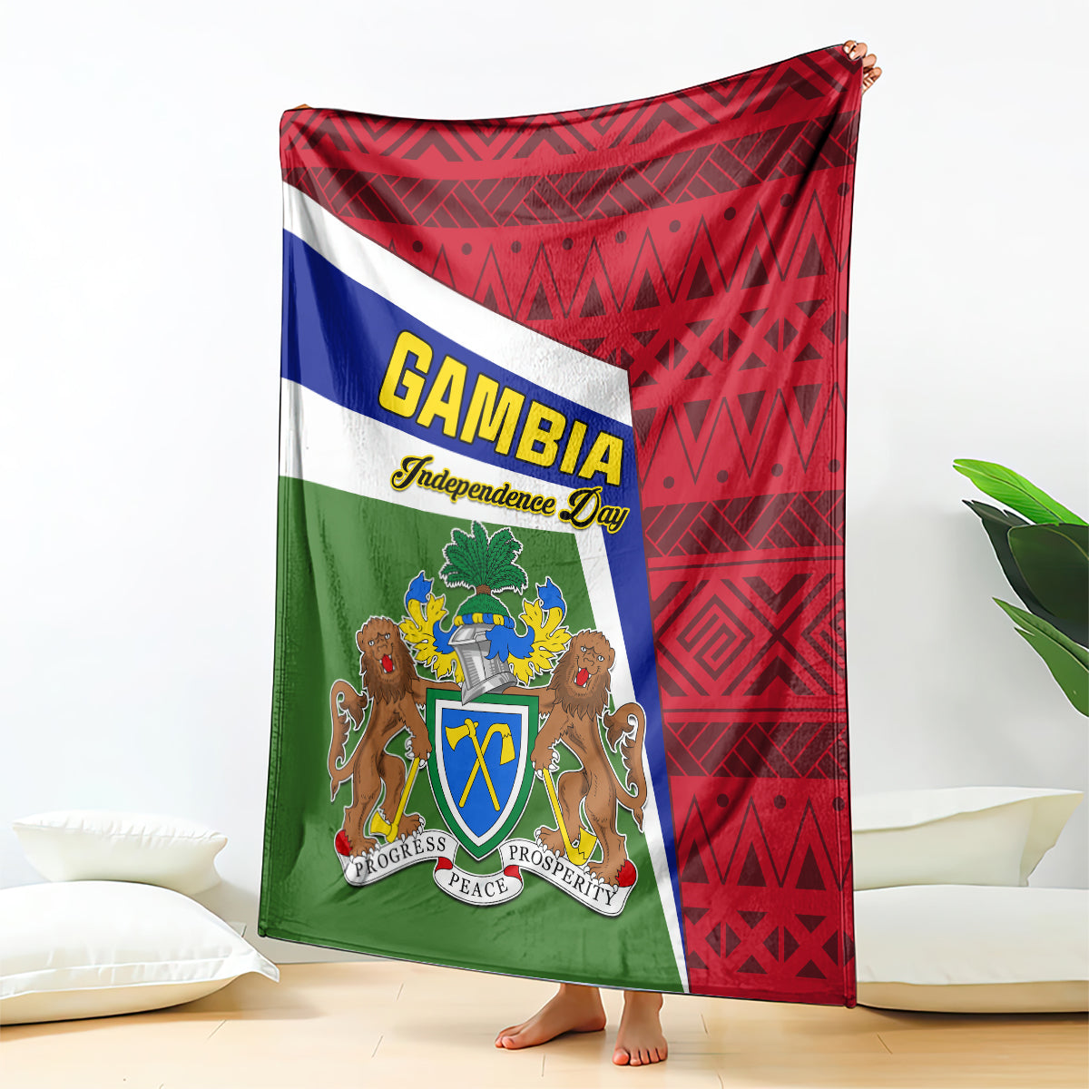 gambia-independence-day-blanket-coat-of-arms-african-pattern