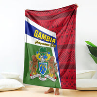 Gambia Independence Day blanket coat with Gambia flag and red geometric pattern