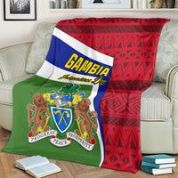 Gambia Independence Day blanket coat in green, blue, red with Gambia coat-of-arms