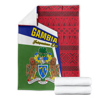 Gambia Independence Day blanket coat set with Gambia flag design and red geometric side