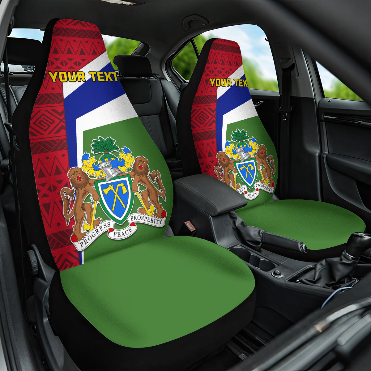 gambia-independence-day-car-seat-cover-coat-of-arms-african-pattern