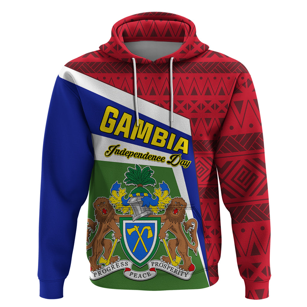 Gambia Independence Day Hoodie Coat Of Arms African Pattern - Wonder Print Shop